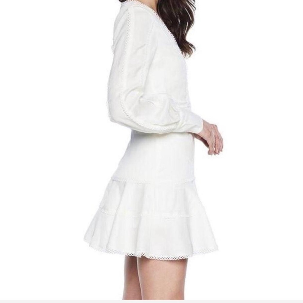 Bardot Elegant White Lace Trim Dress - Picture 5 of 6
